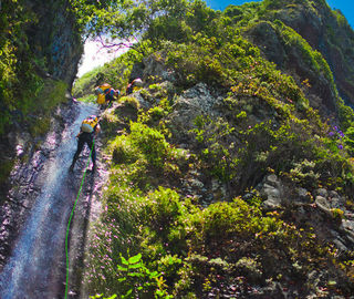 Canyoning in Madeira down the waterfall