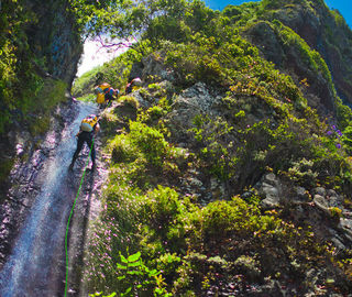 Canyoning in Madeira down the waterfall