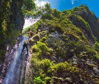Canyoning in Madeira Islands on a sunny day