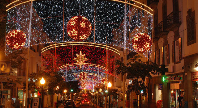 Chirstmas light decorations at Funchal