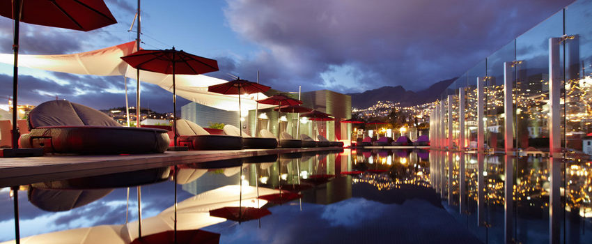 The Vine Swimming Pool by the sunset