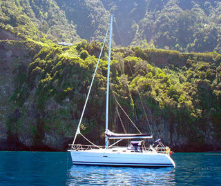 Yacht sunset in Madeira